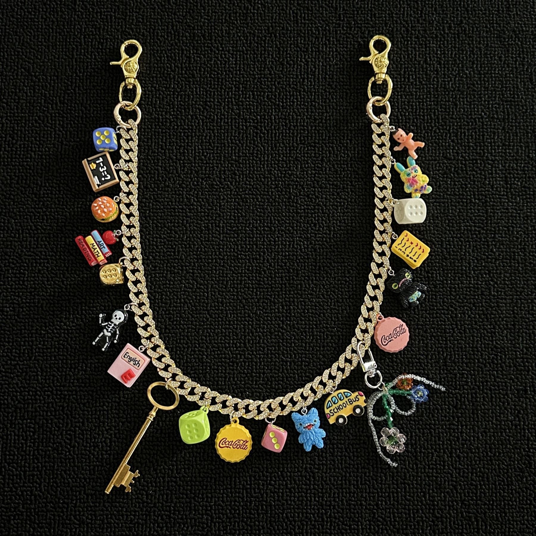 Dopamine series gold diamond trouser chain