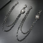 Double chain exaggerated spike pants chain