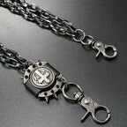 Double chain exaggerated spike pants chain