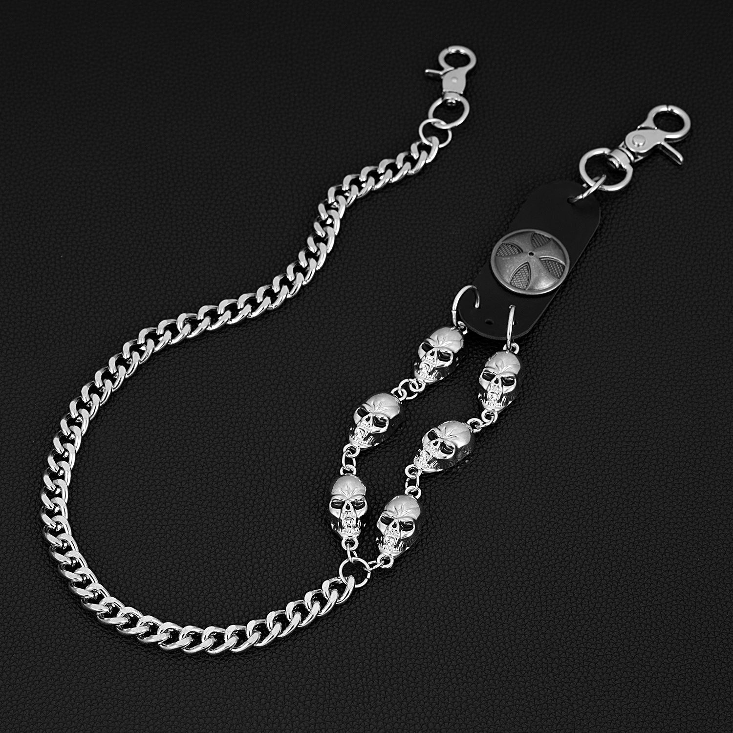 Hip-hop double-layer skull cross single-layer trouser chain