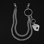 Double-layer heavy texture punk hip-hop pants chain