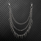 Three-layer punk spiked chain pants chain