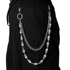 Colorful Lantern Beaded Trendy Hip-Hop Women's Double-Layer Pants Chain