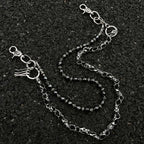 Double-chain skull beaded trouser chain