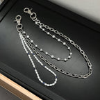 Double-strand pearl belt chain pants
