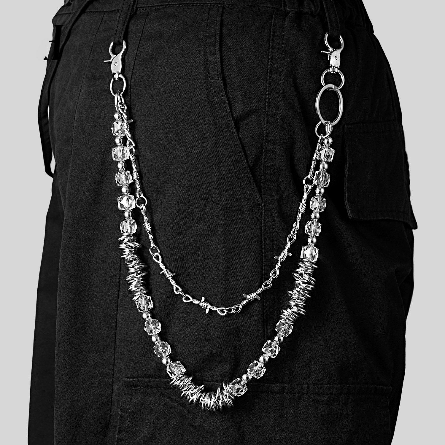Special-shaped candy thorn double chain pants chain decoration
