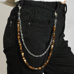 Fashionable Tiger Eye Bead Pants Chain