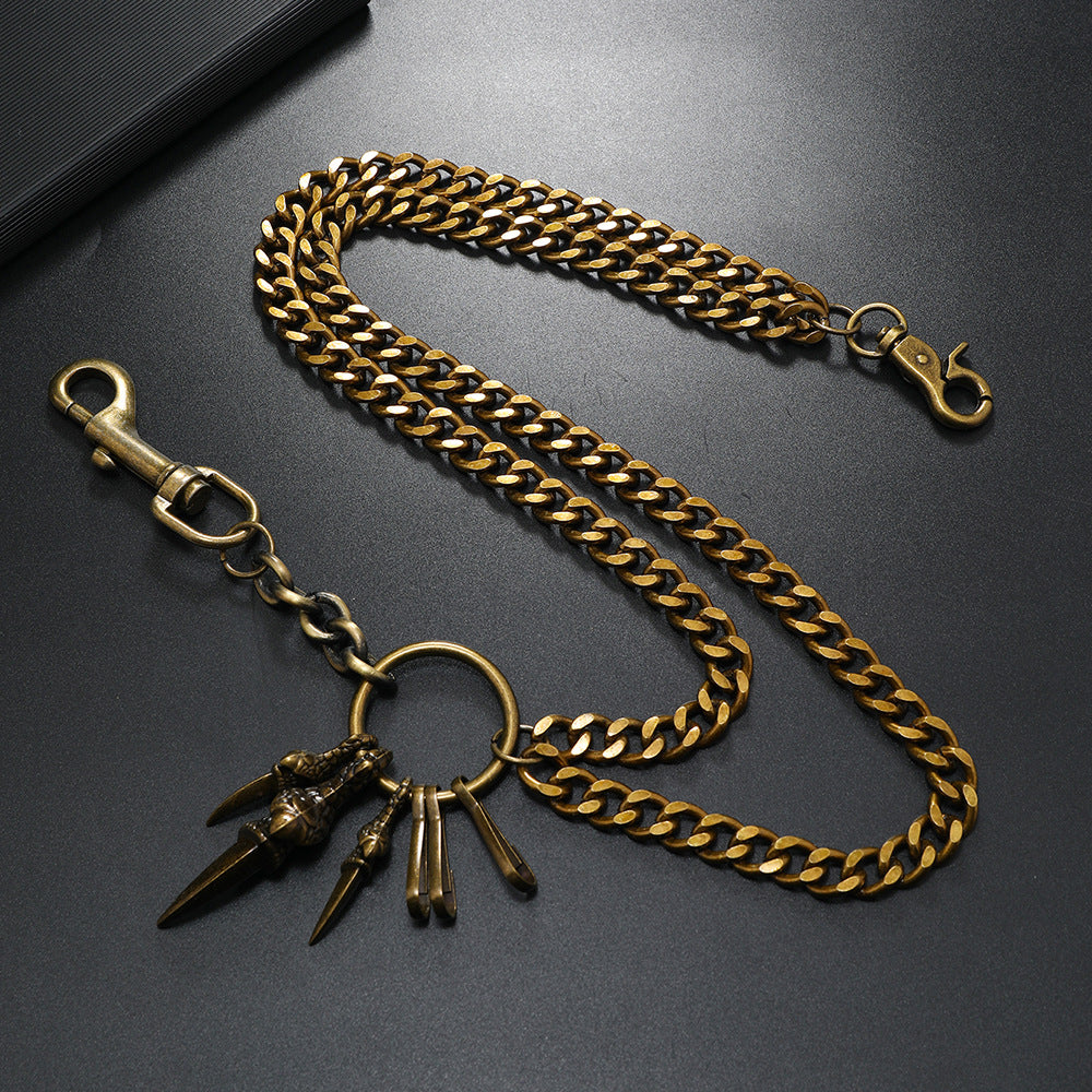 Vintage alloy eagle claw pants chain