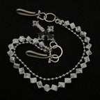 Double chain square stone personalized pants chain