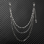 Thin three-chain bone skull pants chain