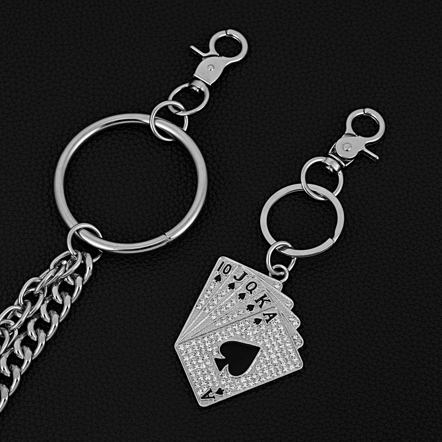 Double-layer heavy texture punk hip-hop pants chain