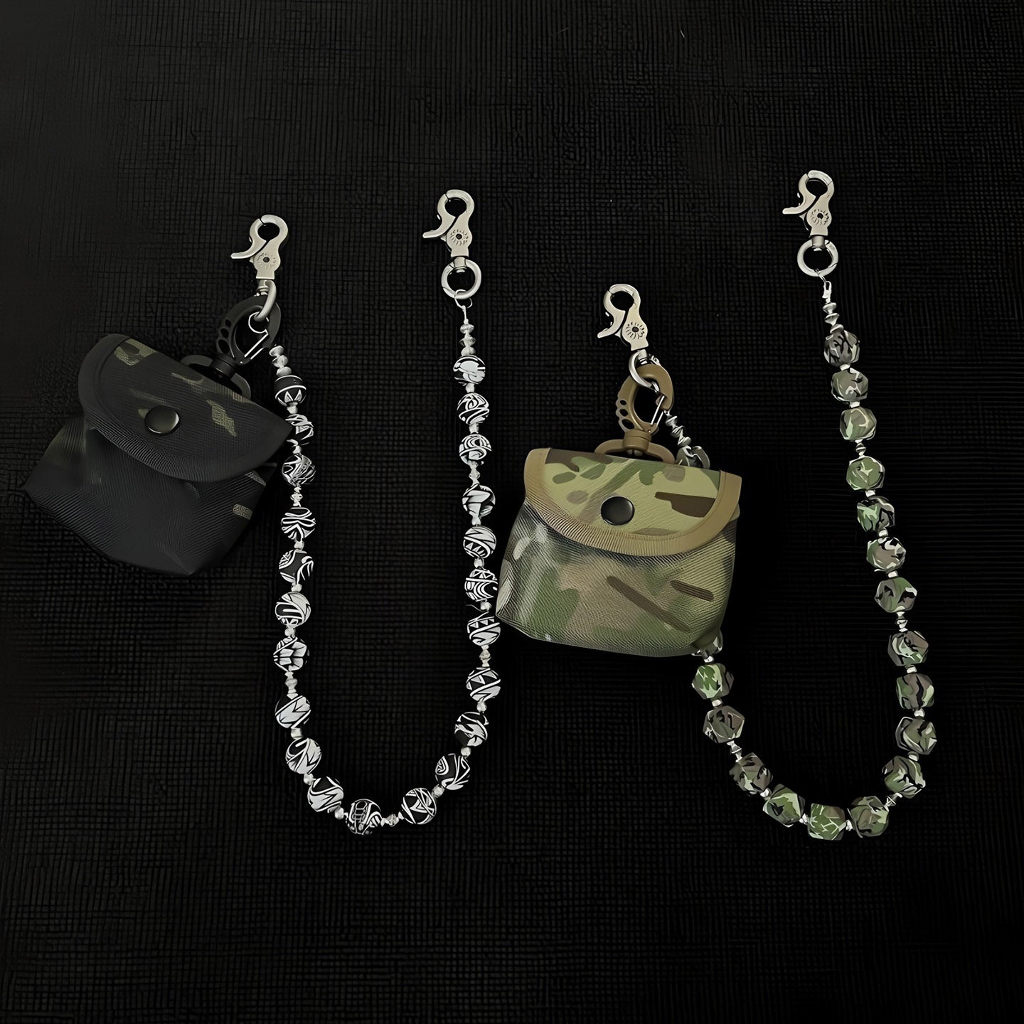 Camouflage key bag, card holder, coin purse, pants chain