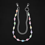Colorful Lantern Beaded Trendy Hip-Hop Women's Double-Layer Pants Chain