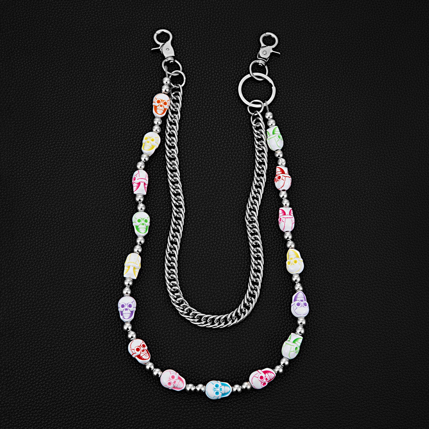 Colorful Lantern Beaded Trendy Hip-Hop Women's Double-Layer Pants Chain