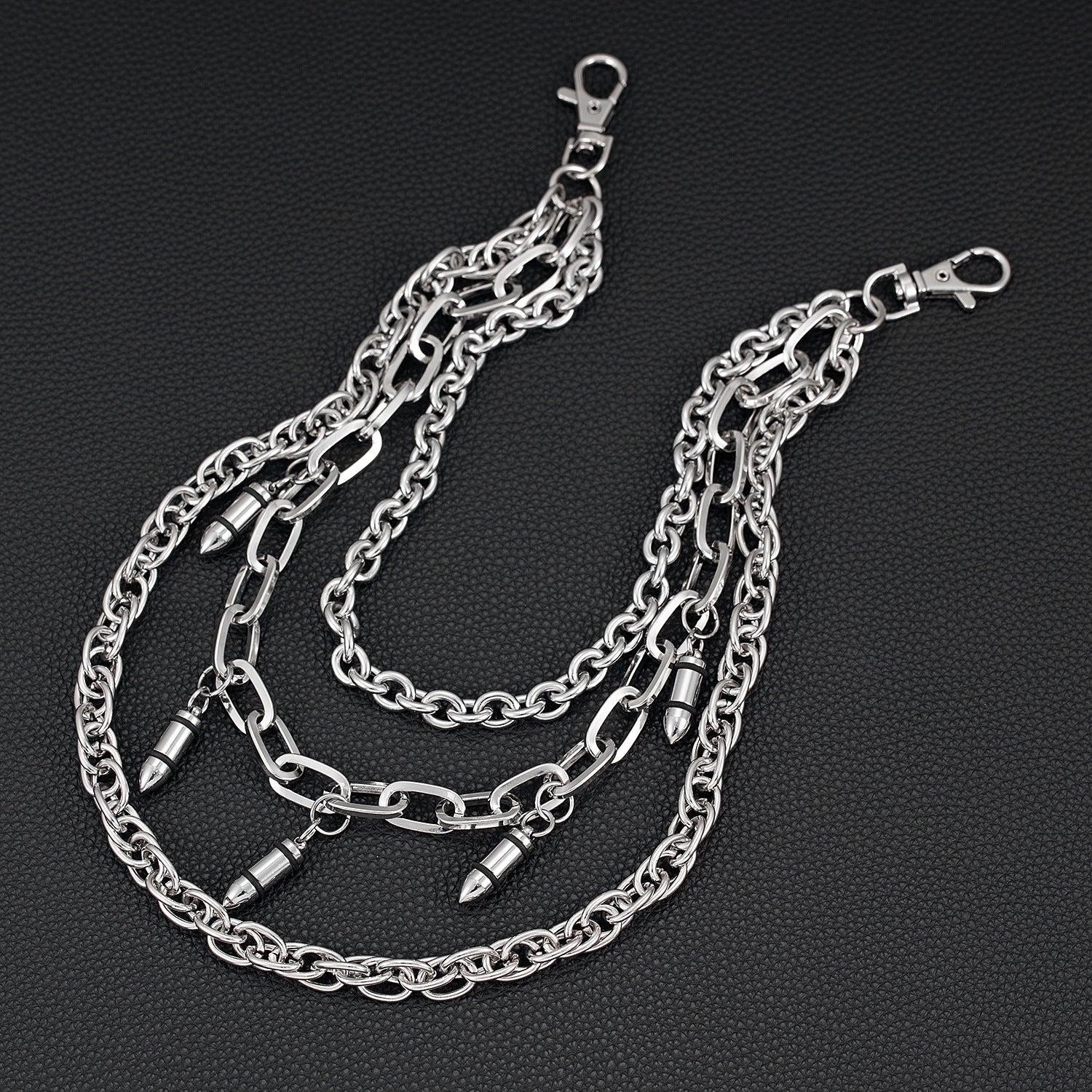 Light luxury three-chain bullet jeans chain