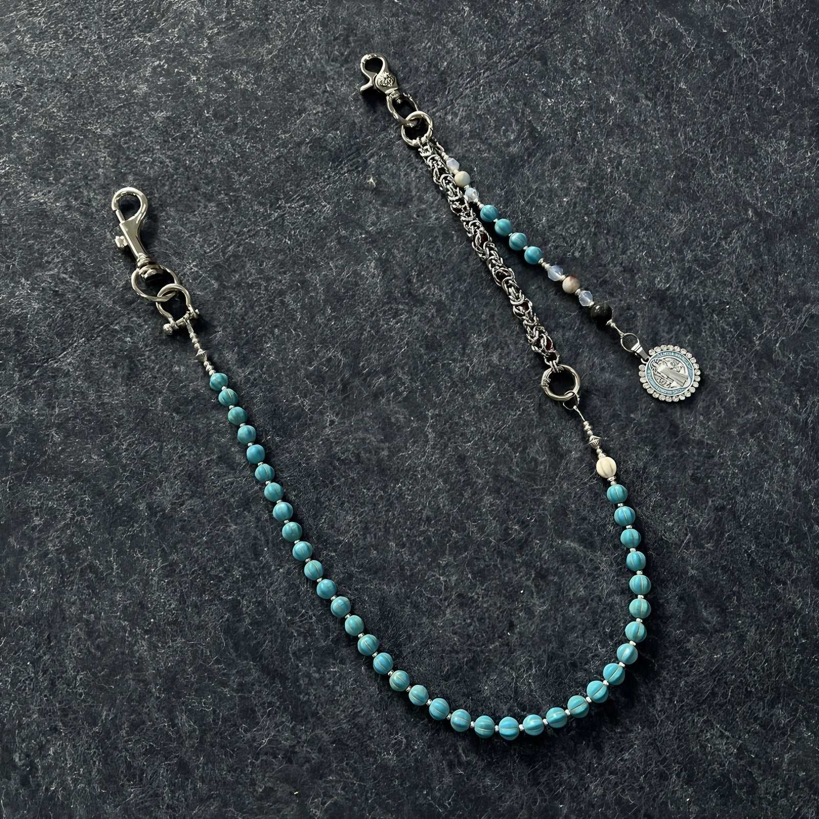 Retro street handmade design multi-element trouser chain