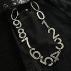 Metal Number Series Pants Chain
