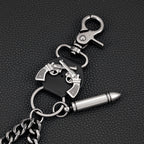 Creative double gun bullet retro double layer bold trouser chain