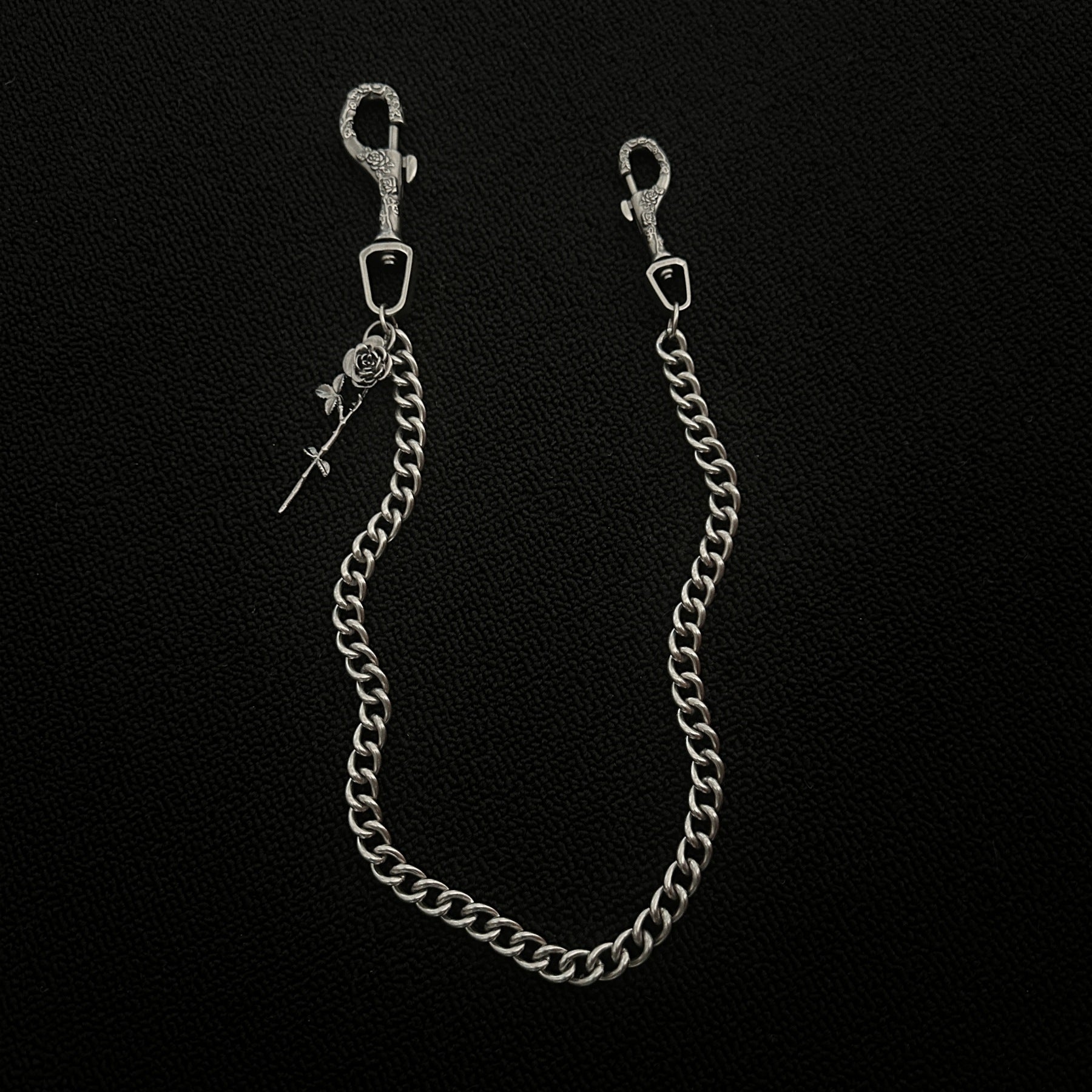 Heavy carving rose pants chain street hip hop European and American pants waist chain