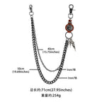 Cowhide Eagle Melon Thick Double-Layer Pants Chain
