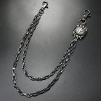 Double chain exaggerated spike pants chain