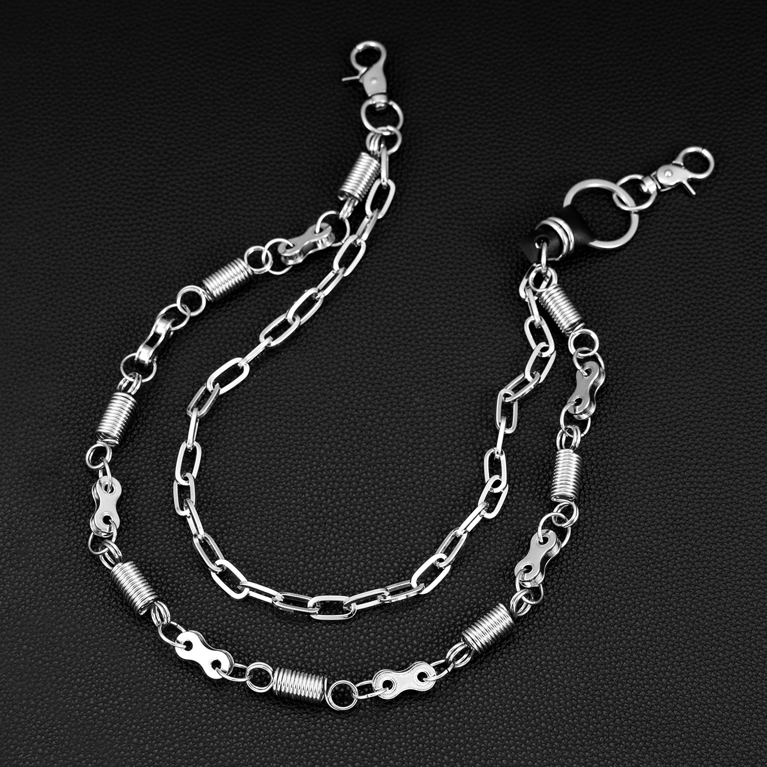 Double spring motorcycle chain pants chain