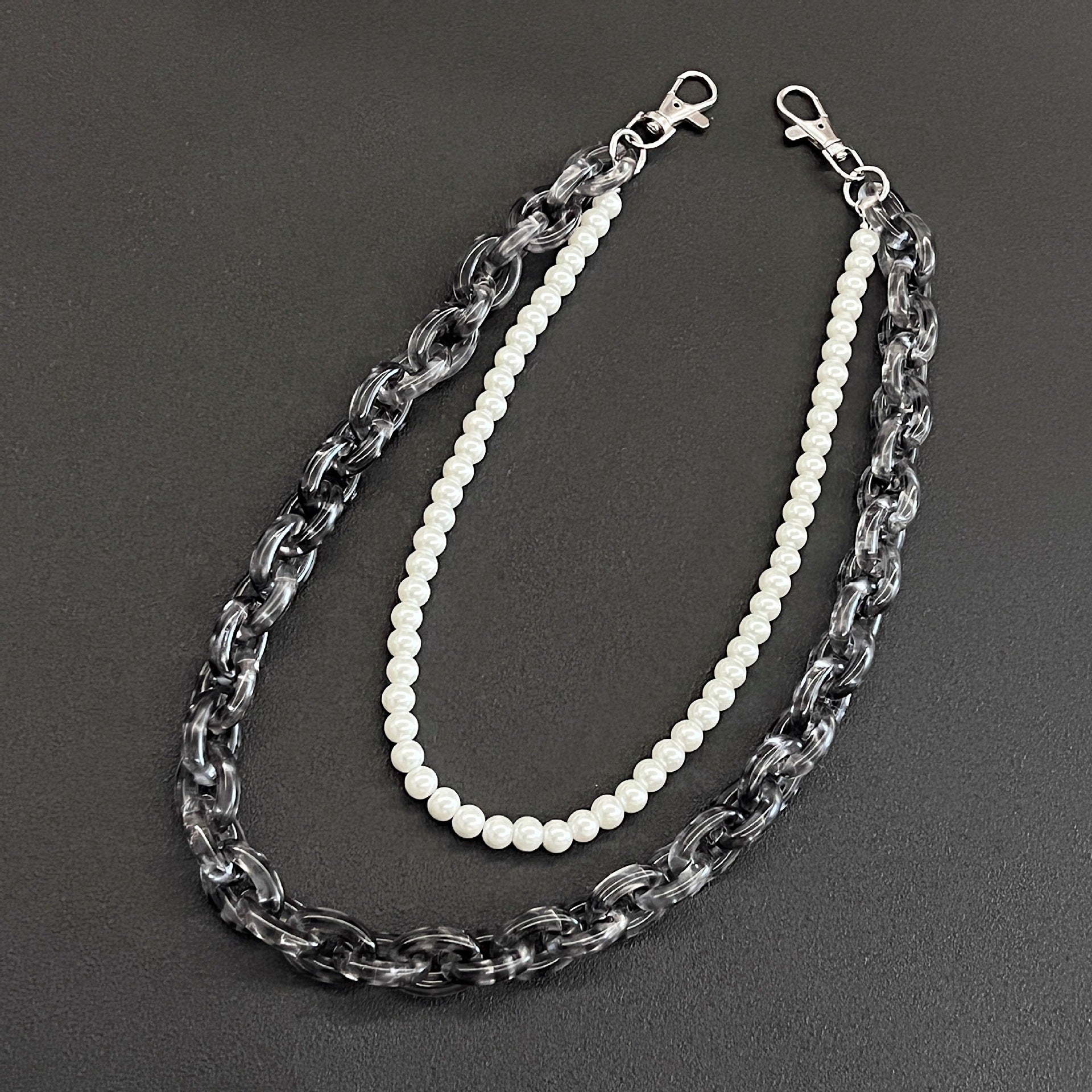 Double-layer thick pearl pants chain