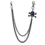 Big bone skull double punk pants chain