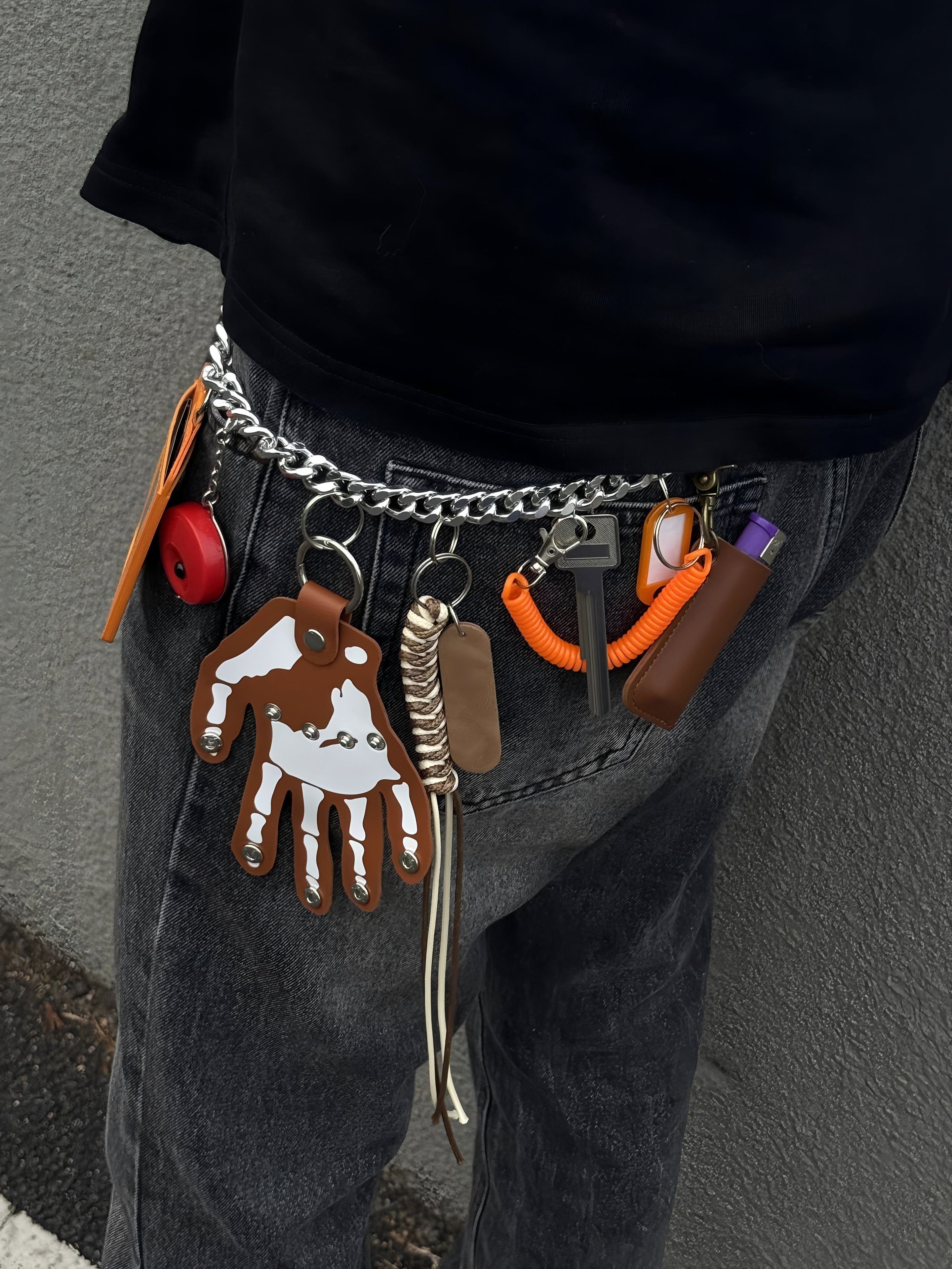 Creative skull palm waist chain