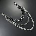 Three-layer punk skull trouser chain