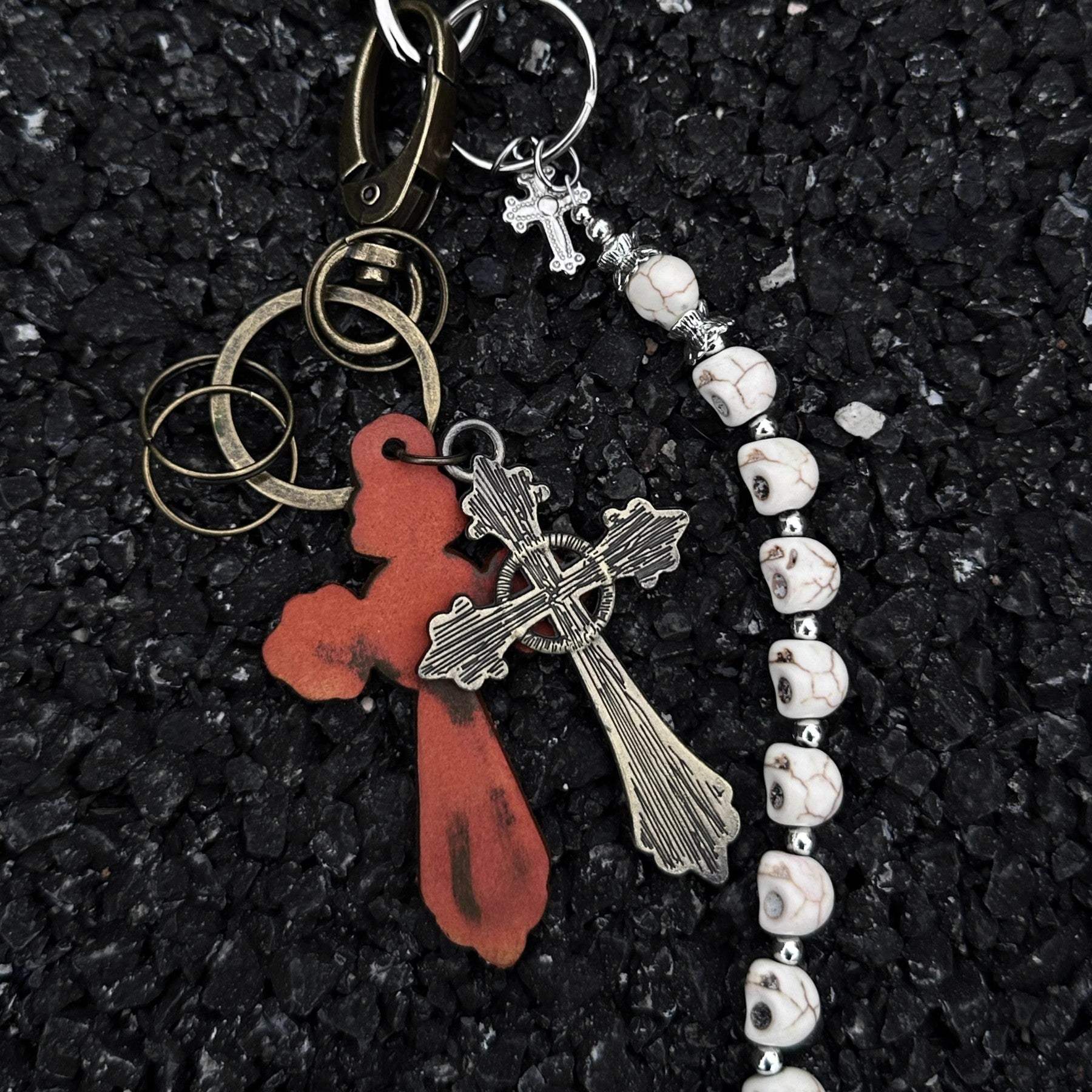 Volcanic Stone Multicolor Cross Pants Chain