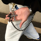 Volcanic Stone Creative Cross Pants Chain