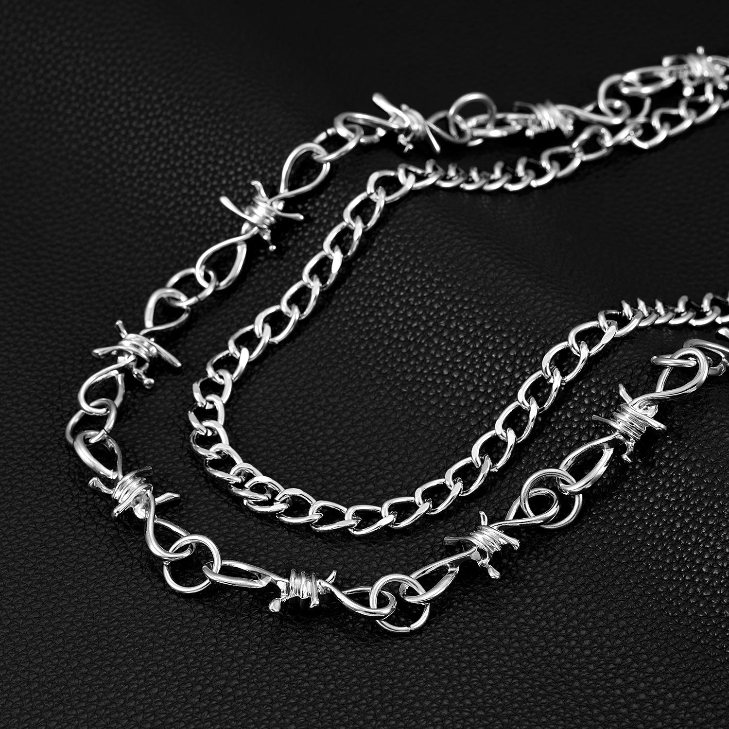 Double-layer thorn thorn versatile hip-hop European and American pants chain