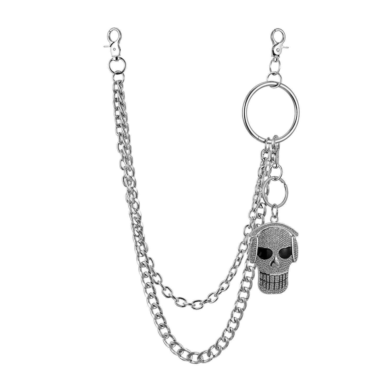 Heavy texture double punk trouser chain
