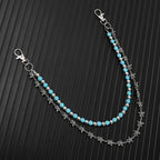 Fashionable turquoise beaded pant chain