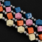 Trendy double-chain colorful Rubik's cube dice pants chain