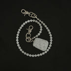 Jade White Stone Bead Pants Chain