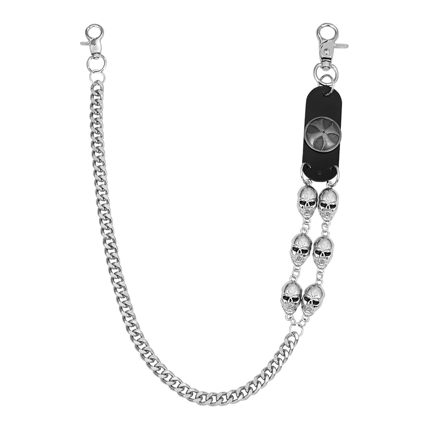 Hip-hop double-layer skull cross single-layer trouser chain
