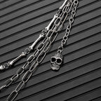 Thin three-chain bone skull pants chain