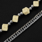 Trendy double-chain colorful Rubik's cube dice pants chain