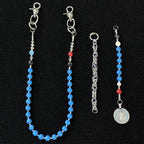 White cracked stone splicing dragon bone bead pants chain