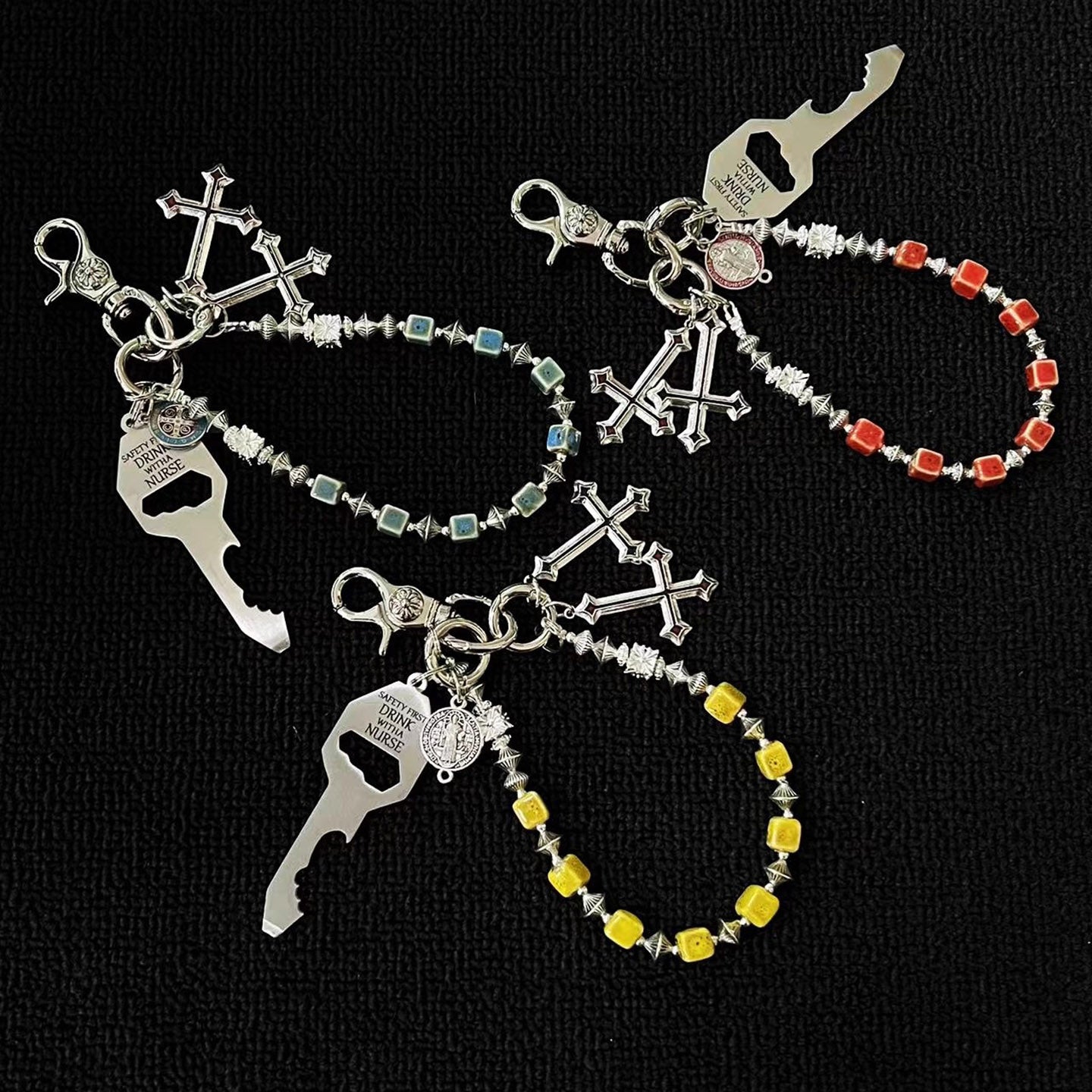 Ceramic beaded trouser chain waist chain pendant