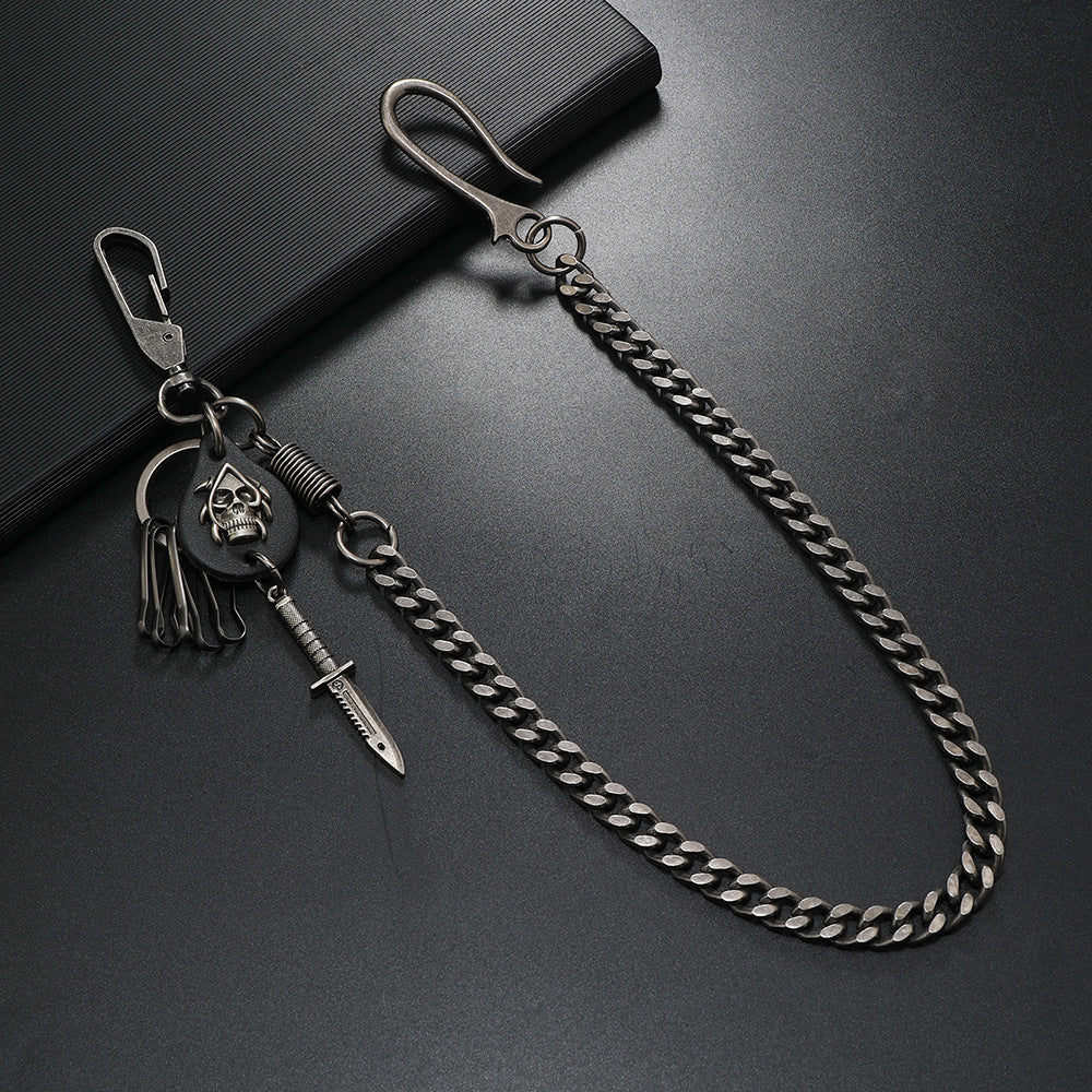 Ghost Bayonet Dagger Pendant Pants Chain