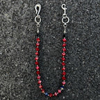 Volcanic stone red waist pendant pants chain