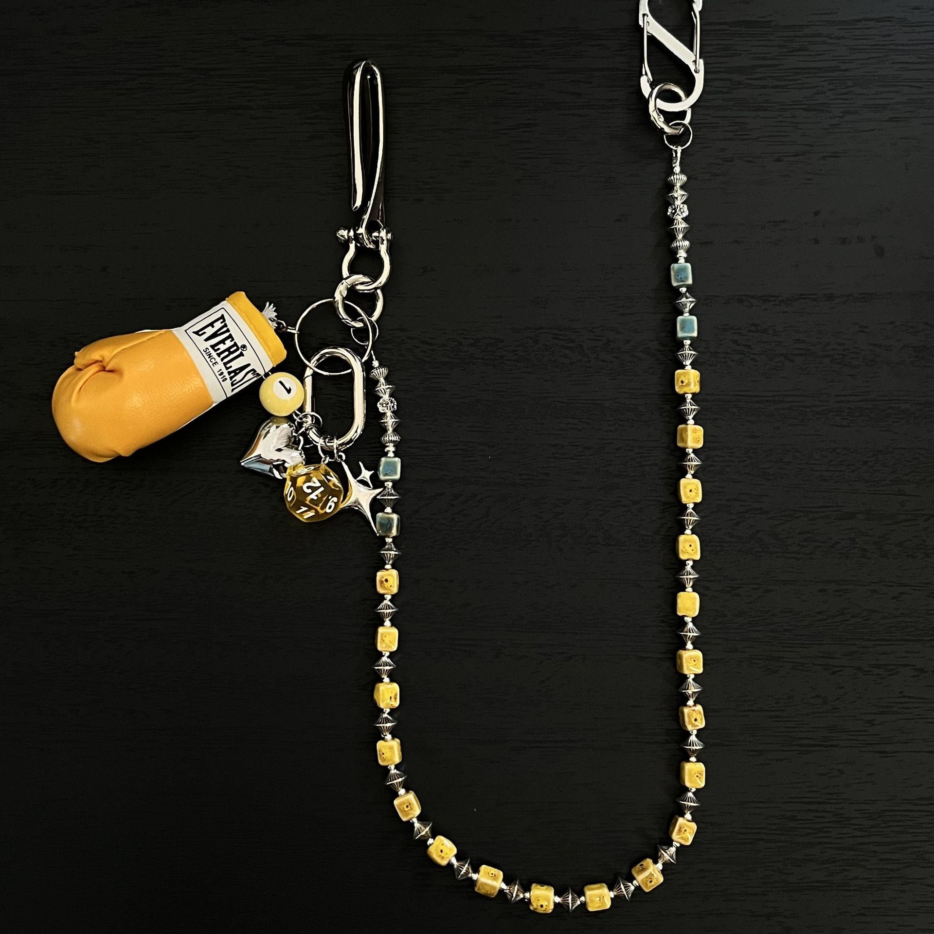 Ceramic cube bead handmade pants chain