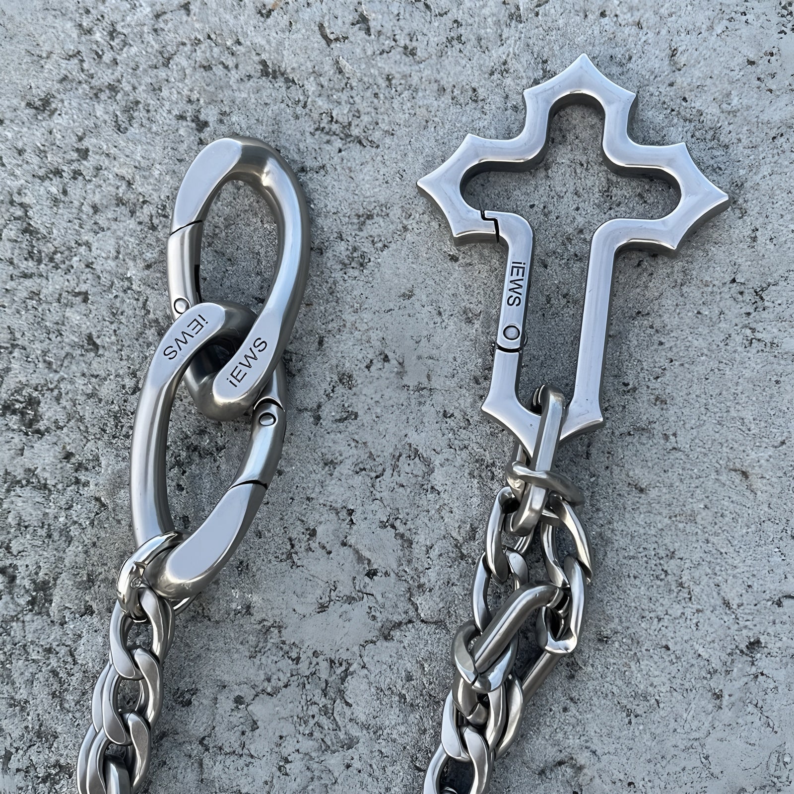 Cross stitching waist chain