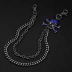 Big bone skull double punk pants chain