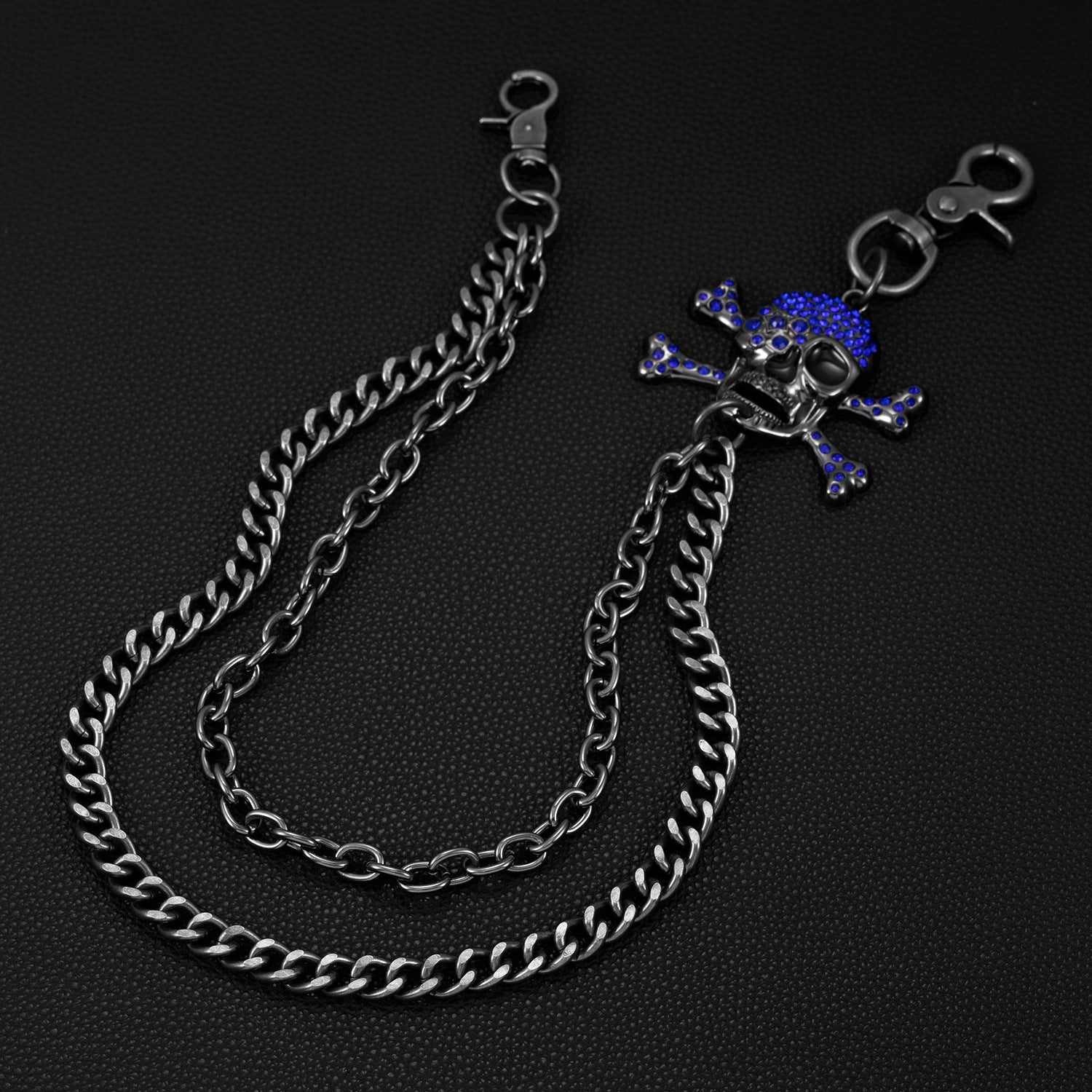 Big bone skull double punk pants chain