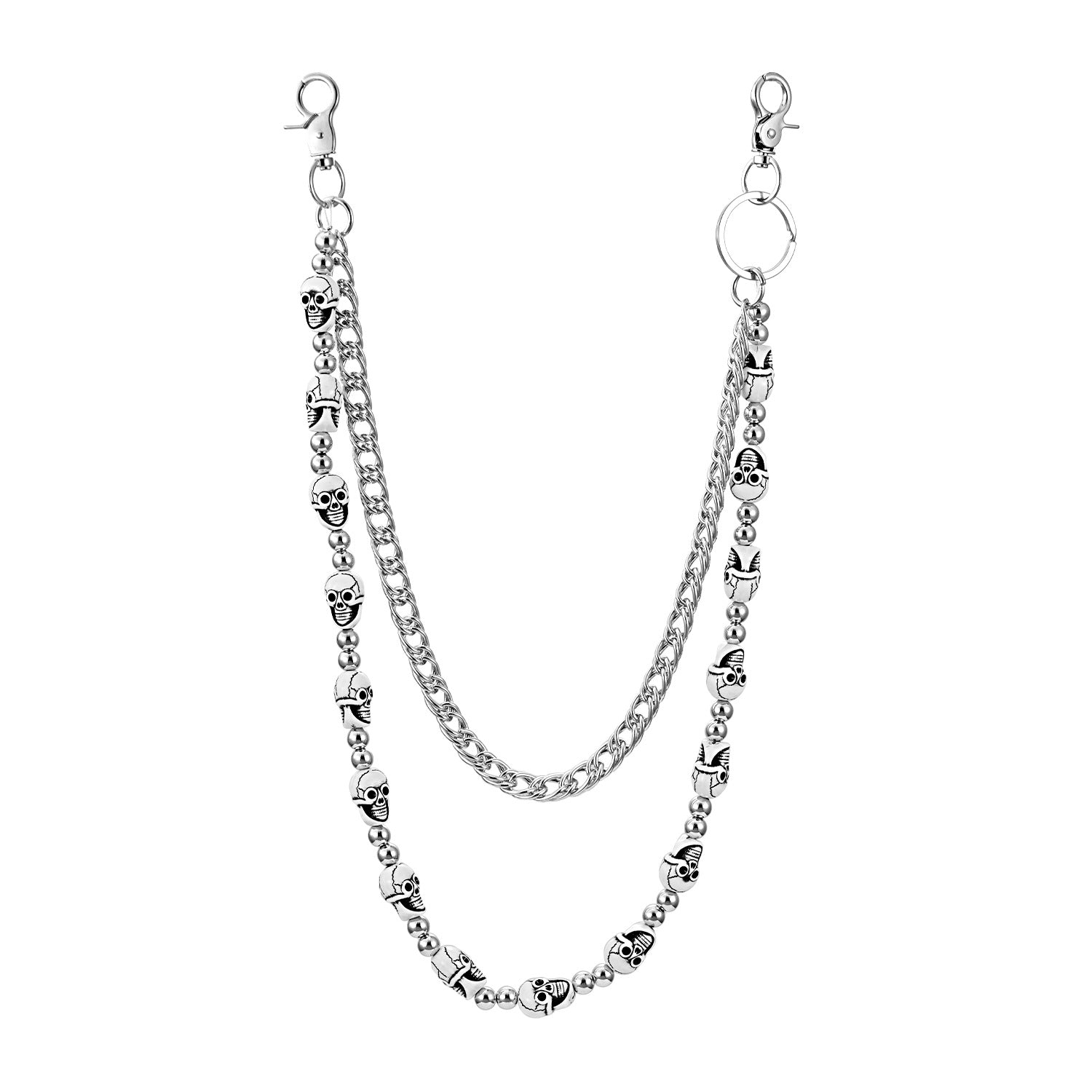 Colorful Lantern Beaded Trendy Hip-Hop Women's Double-Layer Pants Chain