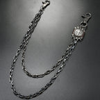 Double chain exaggerated spike pants chain